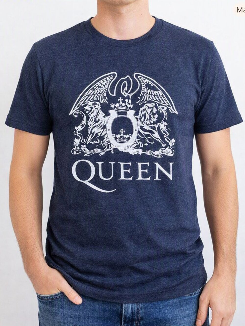 NWOT Queen Band Graphic T‑Shirt Heather Blue Cotton Blend Casual Unisex Small